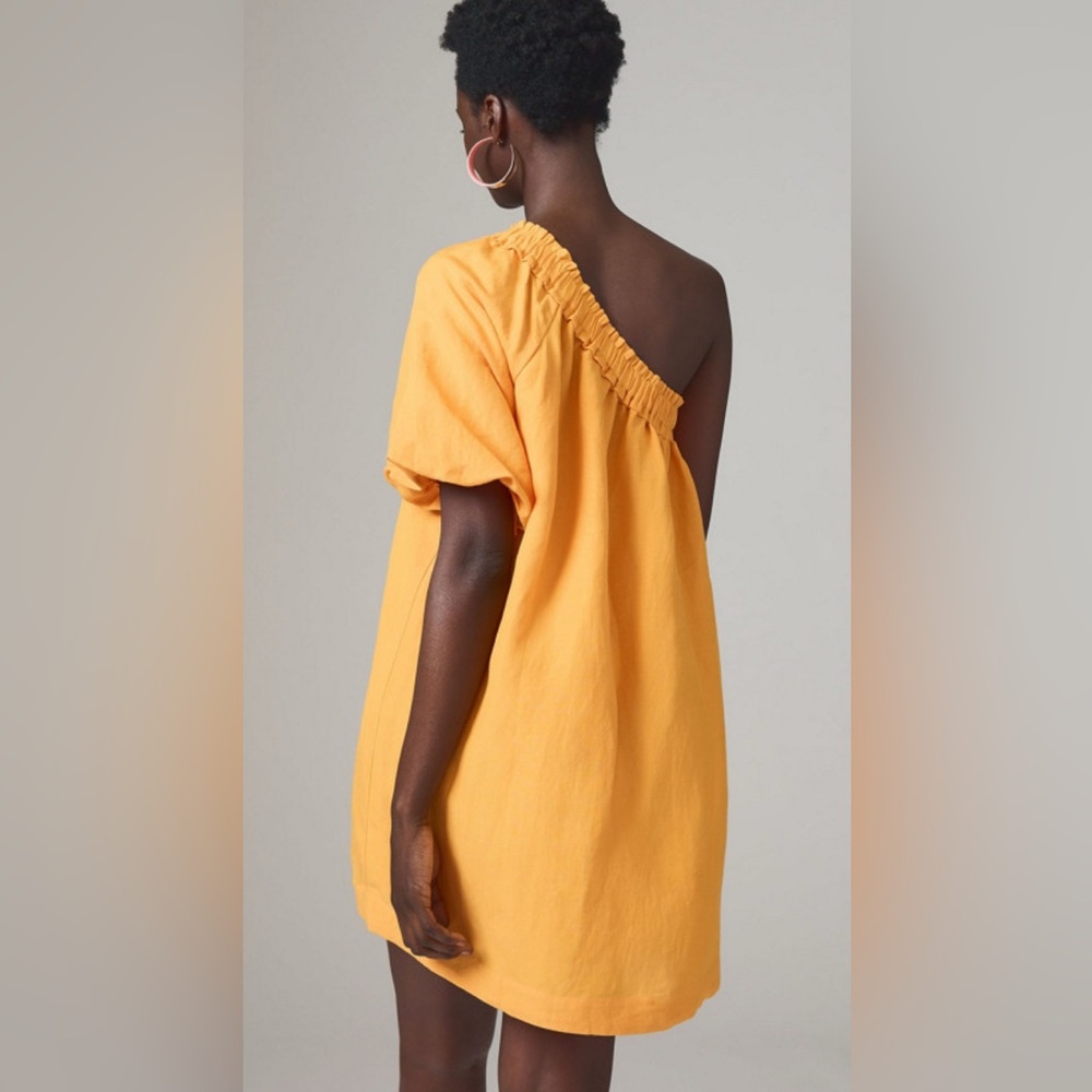 Anthropologie One-Shoulder Dress in Vibrant Orange Size M- NWOT - Picture 3 of 7